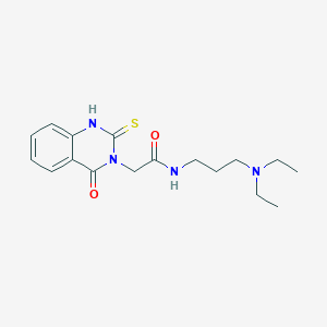 molecular formula C17H24N4O2S B2905322 N-[3-(diethylamino)propyl]-2-(4-oxo-2-sulfanylidene-1,2,3,4-tetrahydroquinazolin-3-yl)acetamide CAS No. 422527-48-8