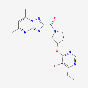 (5,7-Dimethyl-[1,2,4]triazolo[1,5-a]pyrimidin-2-yl)(3-((6-ethyl-5-fluoropyrimidin-4-yl)oxy)pyrrolidin-1-yl)methanone