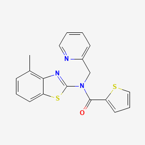 molecular formula C19H15N3OS2 B2905341 N-(4-methyl-1,3-benzothiazol-2-yl)-N-[(pyridin-2-yl)methyl]thiophene-2-carboxamide CAS No. 900005-02-9