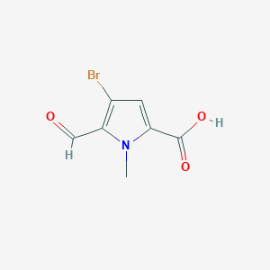 molecular formula C7H6BrNO3 B2905357 4-bromo-5-formyl-1-methyl-1H-pyrrole-2-carboxylic acid CAS No. 923163-70-6