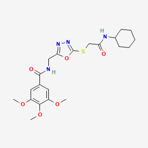 N-((5-((2-(cyclohexylamino)-2-oxoethyl)thio)-1,3,4-oxadiazol-2-yl)methyl)-3,4,5-trimethoxybenzamide