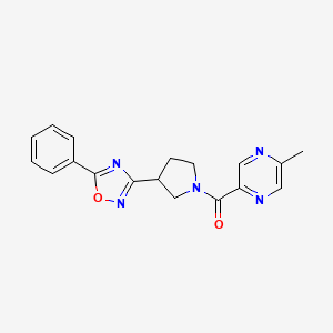 (5-Methylpyrazin-2-yl)(3-(5-phenyl-1,2,4-oxadiazol-3-yl)pyrrolidin-1-yl)methanone