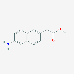 molecular formula C13H13NO2 B2905375 Methyl 2-(6-aminonaphthalen-2-yl)acetate CAS No. 1261470-65-8