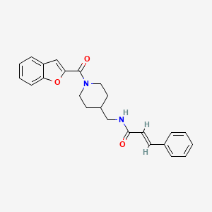 molecular formula C24H24N2O3 B2905380 N-((1-(benzofuran-2-carbonyl)piperidin-4-yl)methyl)cinnamamide CAS No. 1235705-52-8