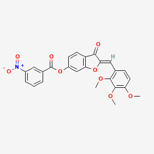 (Z)-3-oxo-2-(2,3,4-trimethoxybenzylidene)-2,3-dihydrobenzofuran-6-yl 3-nitrobenzoate
