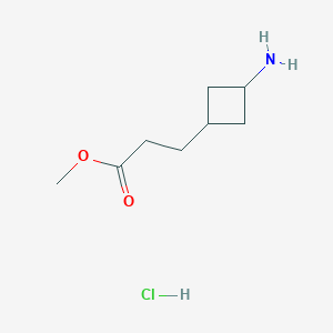 molecular formula C8H16ClNO2 B2905406 Methyl 3-(3-aminocyclobutyl)propanoate hydrochloride CAS No. 2173996-67-1