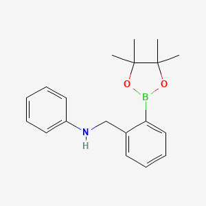 molecular formula C19H24BNO2 B2905415 N-(2-(4,4,5,5-Tetramethyl-1,3,2-dioxaborolan-2-yl)benzyl)aniline CAS No. 2096340-05-3