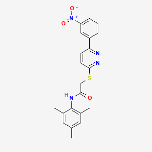 molecular formula C21H20N4O3S B2905420 N-mesityl-2-((6-(3-nitrophenyl)pyridazin-3-yl)thio)acetamide CAS No. 872689-06-0