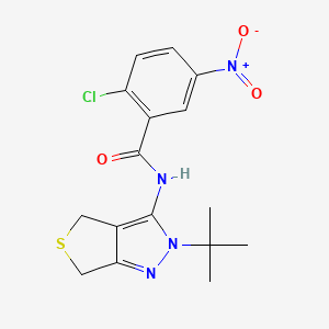molecular formula C16H17ClN4O3S B2905429 N-{2-tert-butyl-2H,4H,6H-thieno[3,4-c]pyrazol-3-yl}-2-chloro-5-nitrobenzamide CAS No. 450340-11-1