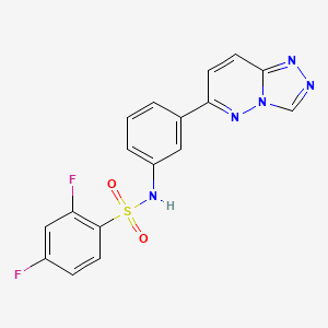 molecular formula C17H11F2N5O2S B2905471 2,4-difluoro-N-(3-{[1,2,4]triazolo[4,3-b]pyridazin-6-yl}phenyl)benzene-1-sulfonamide CAS No. 894069-13-7
