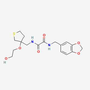 molecular formula C17H22N2O6S B2905516 N-[(2H-1,3-benzodioxol-5-yl)methyl]-N'-{[3-(2-hydroxyethoxy)thiolan-3-yl]methyl}ethanediamide CAS No. 2309343-83-5
