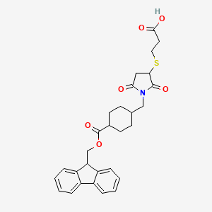 molecular formula C29H31NO6S B2905528 trans-3-((1-((-4-Fmoc-Cyclohexyl)methyl)-2,5-dioxopyrrolidin-3-yl)thio)propanoic acid CAS No. 1951435-87-2