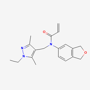 molecular formula C19H23N3O2 B2905533 N-(1,3-dihydro-2-benzofuran-5-yl)-N-[(1-ethyl-3,5-dimethyl-1H-pyrazol-4-yl)methyl]prop-2-enamide CAS No. 2411315-31-4