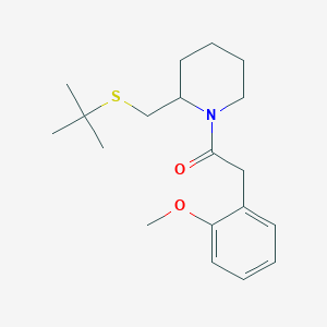molecular formula C19H29NO2S B2905545 1-(2-((Tert-butylthio)methyl)piperidin-1-yl)-2-(2-methoxyphenyl)ethanone CAS No. 2034266-27-6