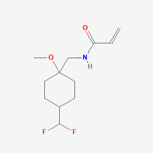 molecular formula C12H19F2NO2 B2905546 N-[[4-(Difluoromethyl)-1-methoxycyclohexyl]methyl]prop-2-enamide CAS No. 2411217-58-6
