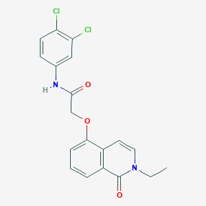 molecular formula C19H16Cl2N2O3 B2905563 N-(3,4-dichlorophenyl)-2-[(2-ethyl-1-oxo-1,2-dihydroisoquinolin-5-yl)oxy]acetamide CAS No. 903300-32-3