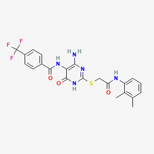 N-(4-amino-2-((2-((2,3-dimethylphenyl)amino)-2-oxoethyl)thio)-6-oxo-1,6-dihydropyrimidin-5-yl)-4-(trifluoromethyl)benzamide