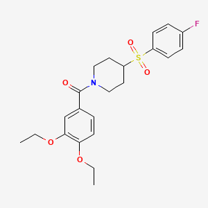 B2905582 (3,4-Diethoxyphenyl)(4-((4-fluorophenyl)sulfonyl)piperidin-1-yl)methanone CAS No. 1705399-07-0