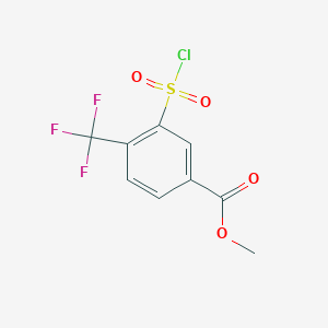 molecular formula C9H6ClF3O4S B2905598 Methyl 3-(chlorosulfonyl)-4-(trifluoromethyl)benzoate CAS No. 2219376-07-3