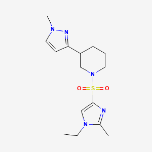 1-((1-ethyl-2-methyl-1H-imidazol-4-yl)sulfonyl)-3-(1-methyl-1H-pyrazol-3-yl)piperidine