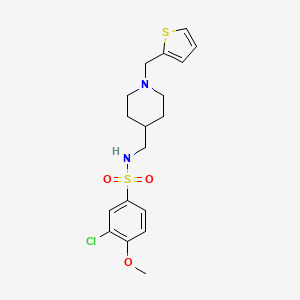 3-chloro-4-methoxy-N-((1-(thiophen-2-ylmethyl)piperidin-4-yl)methyl)benzenesulfonamide