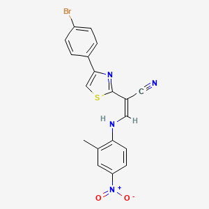 (Z)-2-(4-(4-bromophenyl)thiazol-2-yl)-3-((2-methyl-4-nitrophenyl)amino)acrylonitrile