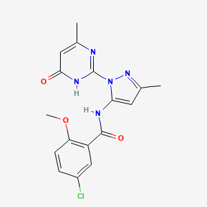 5-chloro-2-methoxy-N-(3-methyl-1-(4-methyl-6-oxo-1,6-dihydropyrimidin-2-yl)-1H-pyrazol-5-yl)benzamide