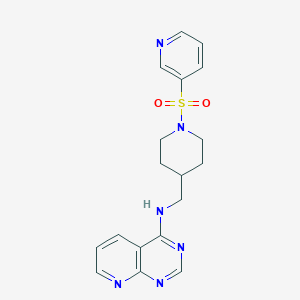 molecular formula C18H20N6O2S B2905613 N-{[1-(pyridine-3-sulfonyl)piperidin-4-yl]methyl}pyrido[2,3-d]pyrimidin-4-amine CAS No. 2380194-38-5