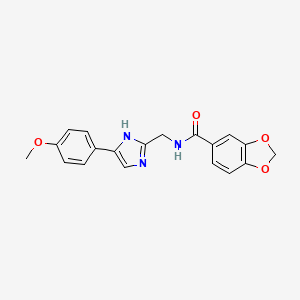 molecular formula C19H17N3O4 B2905616 N-((4-(4-methoxyphenyl)-1H-imidazol-2-yl)methyl)benzo[d][1,3]dioxole-5-carboxamide CAS No. 1421483-08-0