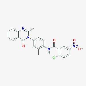 2-chloro-N-(2-methyl-4-(2-methyl-4-oxoquinazolin-3(4H)-yl)phenyl)-5-nitrobenzamide