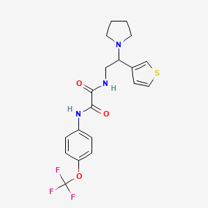 molecular formula C19H20F3N3O3S B2905637 N-[2-(pyrrolidin-1-yl)-2-(thiophen-3-yl)ethyl]-N'-[4-(trifluoromethoxy)phenyl]ethanediamide CAS No. 946247-93-4