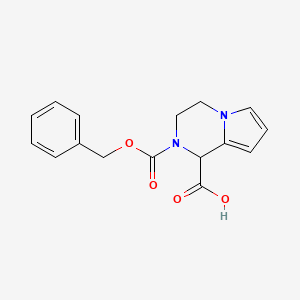 molecular formula C16H16N2O4 B2905644 2-Phenylmethoxycarbonyl-3,4-dihydro-1H-pyrrolo[1,2-a]pyrazine-1-carboxylic acid CAS No. 2248257-56-7
