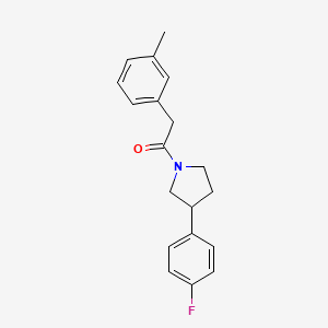 molecular formula C19H20FNO B2905662 1-(3-(4-Fluorophenyl)pyrrolidin-1-yl)-2-(m-tolyl)ethanone CAS No. 2034474-79-6