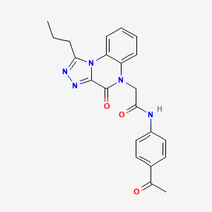 molecular formula C22H21N5O3 B2905668 N-(4-acetylphenyl)-2-(4-oxo-1-propyl[1,2,4]triazolo[4,3-a]quinoxalin-5(4H)-yl)acetamide CAS No. 1260937-90-3