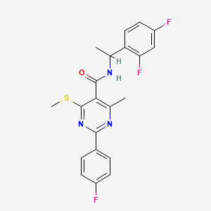 N-[1-(2,4-difluorophenyl)ethyl]-2-(4-fluorophenyl)-4-methyl-6-(methylsulfanyl)pyrimidine-5-carboxamide