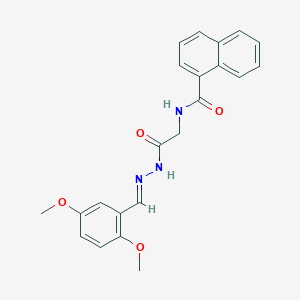 molecular formula C22H21N3O4 B2905670 (E)-N-(2-(2-(2,5-dimethoxybenzylidene)hydrazinyl)-2-oxoethyl)-1-naphthamide CAS No. 391883-67-3