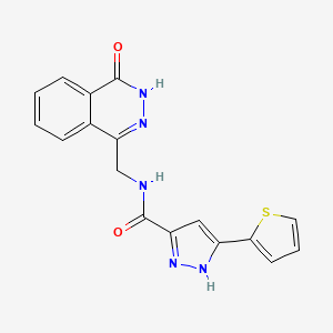 N-((4-oxo-3,4-dihydrophthalazin-1-yl)methyl)-3-(thiophen-2-yl)-1H-pyrazole-5-carboxamide