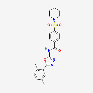 molecular formula C22H24N4O4S B2905678 N-(5-(2,5-dimethylphenyl)-1,3,4-oxadiazol-2-yl)-4-(piperidin-1-ylsulfonyl)benzamide CAS No. 891118-14-2