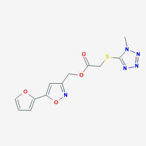 (5-(furan-2-yl)isoxazol-3-yl)methyl 2-((1-methyl-1H-tetrazol-5-yl)thio)acetate