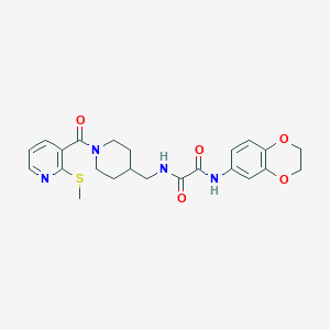 molecular formula C23H26N4O5S B2905687 N'-(2,3-dihydro-1,4-benzodioxin-6-yl)-N-({1-[2-(methylsulfanyl)pyridine-3-carbonyl]piperidin-4-yl}methyl)ethanediamide CAS No. 1234888-85-7