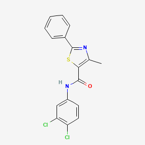molecular formula C17H12Cl2N2OS B2905697 N-(3,4-dichlorophenyl)-4-methyl-2-phenyl-1,3-thiazole-5-carboxamide CAS No. 38769-46-9