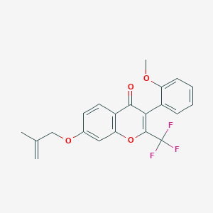 molecular formula C21H17F3O4 B2905722 3-(2-methoxyphenyl)-7-((2-methylallyl)oxy)-2-(trifluoromethyl)-4H-chromen-4-one CAS No. 848220-86-0