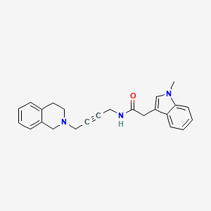 molecular formula C24H25N3O B2905724 N-(4-(3,4-dihydroisoquinolin-2(1H)-yl)but-2-yn-1-yl)-2-(1-methyl-1H-indol-3-yl)acetamide CAS No. 1351589-25-7
