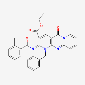 molecular formula C29H24N4O4 B2905735 (Z)-ethyl 1-benzyl-2-((2-methylbenzoyl)imino)-5-oxo-2,5-dihydro-1H-dipyrido[1,2-a:2',3'-d]pyrimidine-3-carboxylate CAS No. 534581-24-3