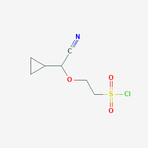 molecular formula C7H10ClNO3S B2905736 2-(Cyano(cyclopropyl)methoxy)ethane-1-sulfonyl chloride CAS No. 2193064-72-9