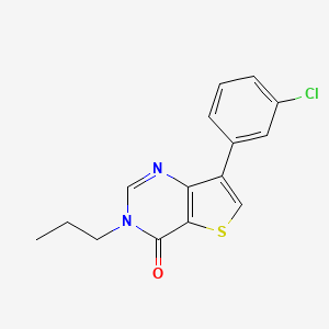 molecular formula C15H13ClN2OS B2905738 7-(3-chlorophenyl)-3-propylthieno[3,2-d]pyrimidin-4(3H)-one CAS No. 1251666-95-1