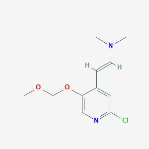 molecular formula C11H15ClN2O2 B2905739 {2-[2-Chloro-5-(methoxymethoxy)pyridin-4-yl]ethenyl}dimethylamine CAS No. 1461726-96-4