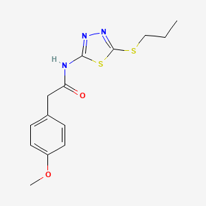 2-(4-methoxyphenyl)-N-(5-(propylthio)-1,3,4-thiadiazol-2-yl)acetamide
