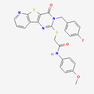 2-((3-(4-fluorobenzyl)-4-oxo-3,4-dihydropyrido[3',2':4,5]thieno[3,2-d]pyrimidin-2-yl)thio)-N-(4-methoxyphenyl)acetamide