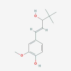 molecular formula C₁₄H₂₀O₃ B029058 1-(3-甲氧基-4-羟基苯基)-4,4-二甲基-1-戊烯-3-醇 CAS No. 58344-42-6